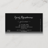 Elegant Black White Gradient Shadow Font Monogram Visitekaartje (Achterkant)