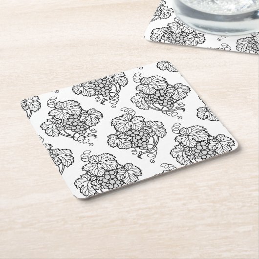 Elegant Black White Grape Bunches Wine Fruit Lover Kartonnen Onderzetters (Schuin)
