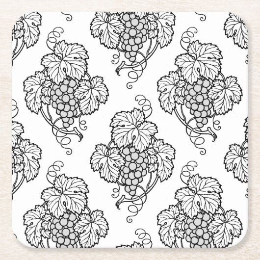 Elegant Black White Grape Bunches Wine Fruit Lover Kartonnen Onderzetters (Voorkant)