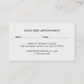 Elegant Black&White Hair Stylist Appointcard Afsprakenkaartje (Achterkant)