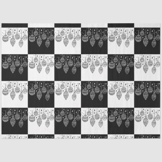 Elegant Black White Hanging Ornaments Modern Tissuepapier (Voorkant)