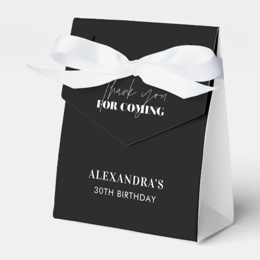 Elegant Black White Hartelijk dank Bedankdoosjes (Voorkant Zijde)