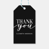 Elegant Black White Hartelijk dank Cadeaulabel (Voorkant)
