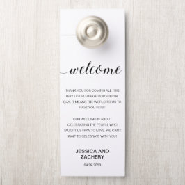 Elegant Black White Hartelijk dank voor de gasten  Deurhanger