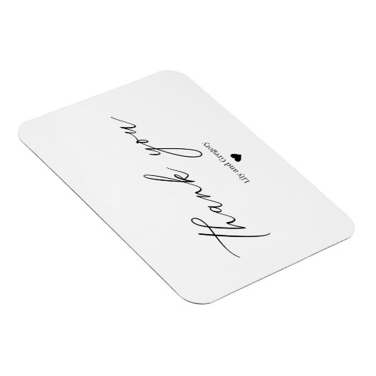 Elegant Black White Heart Weddenschap Hartelijk da Magneet (Rechterzijde)