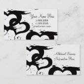 Elegant Black & White Hearts-Visitekaartjes Visitekaartje (Voorkant / Achterkant)