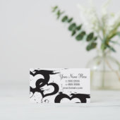 Elegant Black & White Hearts-Visitekaartjes Visitekaartje (Staand voorkant)