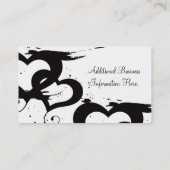 Elegant Black & White Hearts-Visitekaartjes Visitekaartje (Achterkant)