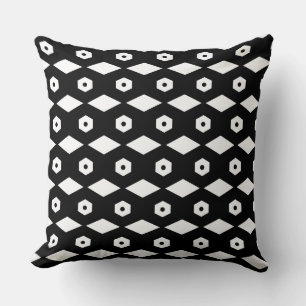 Elegant Black & White Hexagon Pattern Kussen