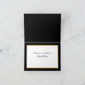 Elegant Black White Hydrangea Botanical Birthday Kaart (Binnen)