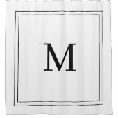 Elegant Black &White Initial Monogram  Douchegordijn (Voorkant)