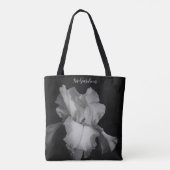 Elegant Black White Iris Foto gepersonaliseerd Tote Bag (Achterkant)