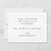 Elegant Black White Je wordt mijn Bloemenmeisje Kaart (Achterkant)