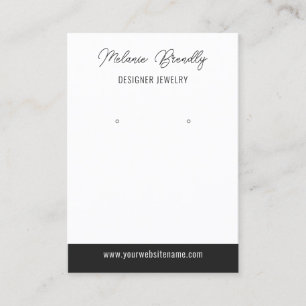 Elegant Black White Jewelry Earning Display Visitekaartje