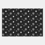 Elegant Black & White Kerstbomen sterren Inpakpapier Vel (Voorkant 3)