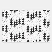 Elegant Black & White Kerstbomen sterren Inpakpapier Vel (Voorkant)