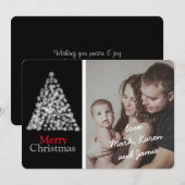 Elegant Black White - kerstboom - Aangepaste foto Feestdagenkaart (Voorkant / Achterkant)