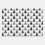 Elegant Black White-kerstboompatroon Inpakpapier Vel (Voorkant)