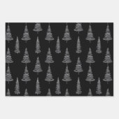 Elegant Black White-kerstboompatroon Inpakpapier Vel (Voorkant 2)