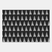 Elegant Black White-kerstboompatroon Inpakpapier Vel (Voorkant)