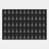 Elegant Black White-kerstboompatroon Inpakpapier Vel (Voorkant)