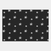 Elegant Black & White Kerstmis Hearts Snowflakes Inpakpapier Vel (Voorkant 3)