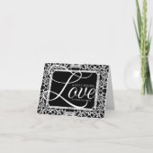 Elegant Black White Lace LOVE Note Kaart (Voorkant)