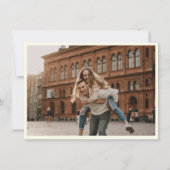 Elegant Black White Line Art Weddenfoto Save The Date (Achterkant)