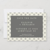 Elegant Black White Line Art Weddenfoto Save The Date (Voorkant)
