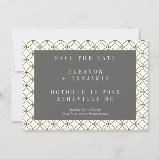 Elegant Black White Line Art Weddenfoto Save The Date (Voorkant)