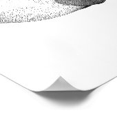 Elegant Black & White Lotus Floral Poster (Hoek)