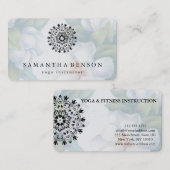 Elegant Black & white Lotus Flower Logo Yoga Visitekaartje (Voorkant / Achterkant)