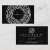 Elegant Black & White Mandala Art Logo Yoga Visitekaartje (Voorkant / Achterkant)