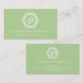 Elegant Black & White Mandala Art Logo Yoga Visitekaartje (Voorkant / Achterkant)