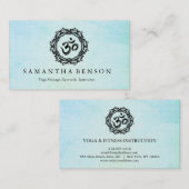 Elegant Black & White Mandala Art Logo Yoga Visitekaartje (Voorkant / Achterkant)