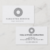 Elegant Black & White Mandala Art Logo Yoga Visitekaartje (Voorkant / Achterkant)
