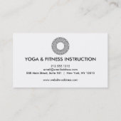 Elegant Black & White Mandala Art Logo Yoga Visitekaartje (Achterkant)