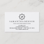 Elegant Black & White Mandala Art Logo Yoga Visitekaartje (Achterkant)