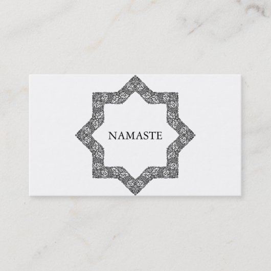Elegant Black & White Mandala Art Logo Yoga Visitekaartje (Voorkant)