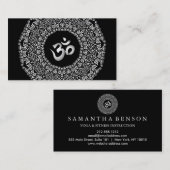 Elegant Black & White Mandala Art Logo Yoga Visitekaartje (Voorkant / Achterkant)