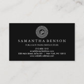 Elegant Black & White Mandala Art Logo Yoga Visitekaartje (Achterkant)