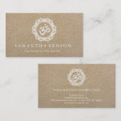 Elegant Black & White Mandala Art Logo Yoga Visitekaartje (Voorkant / Achterkant)