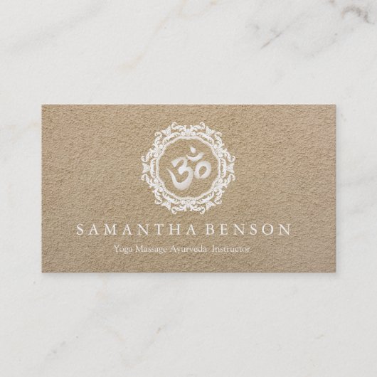 Elegant Black & White Mandala Art Logo Yoga Visitekaartje (Voorkant)