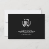 Elegant Black White Marble Logo - Hartelijk dank Bedankkaart (Achterkant)