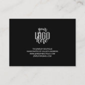 Elegant Black White Marble Logo - Hartelijk dank Visitekaartje (Achterkant)