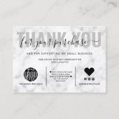 Elegant Black White Marble Logo - Hartelijk dank Visitekaartje (Voorkant)