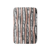 Elegant Black White Marble Roos Gold Brusstrokes Badmat (Voorkant Verticaal)