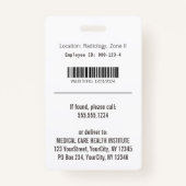 Elegant Black White Medical Caduceus Foto ID Badge (Achterkant)