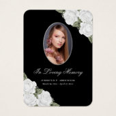 Elegant Black White Memorial Funeral Prayer Kaart (Voorkant)