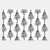 Elegant Black White Merry Christmas Tree Quote  Inpakpapier Vel (Voorkant 3)